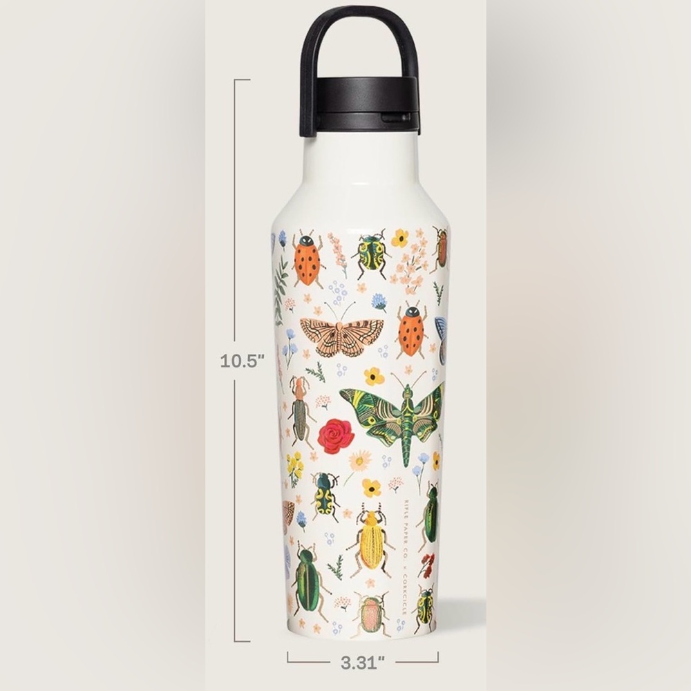 Corkcicle Rifle Paper Co. Sport Canteen - White with Colorful Nature Design - Picture 5 of 5
